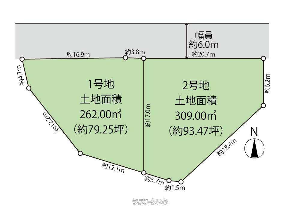 読谷村座喜味 / 262m² / 79.25坪 / 2,398万円〜2,498万円の売買土地