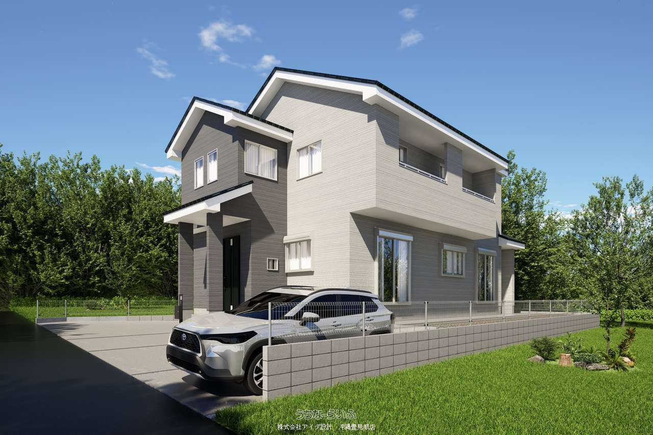 建物外観 : 印象的で新しいシンプルモダンデザインあ【SimpleModern】
