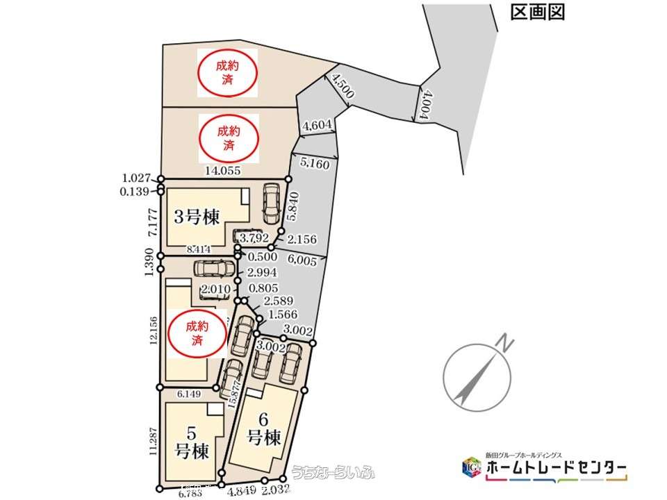 区画図 : 全棟２台駐車場完備！