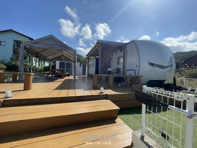 今帰仁ウェルネスビレッジ内のオーシャンビュートレーラーハウス