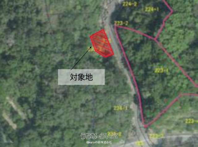 呉我山の森に囲まれた宅地