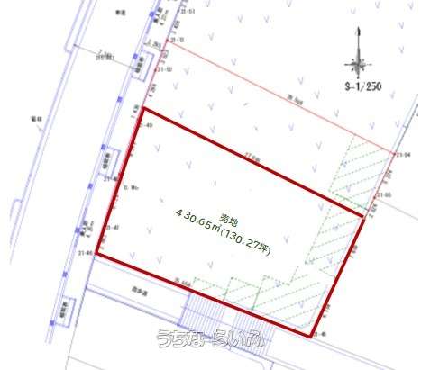 伊覇土地区画整理地内、130坪売地