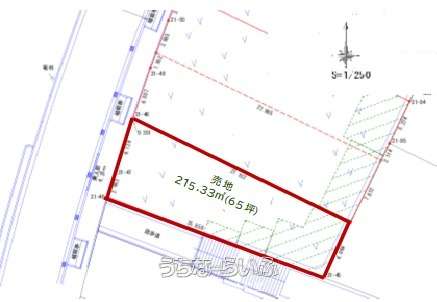 伊覇土地区画整理地内、65坪売地